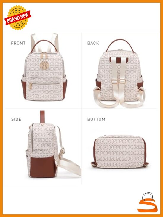 Small Vegan Leather Backpack Purse with Multiple Pockets - Daypack for Women main image 6